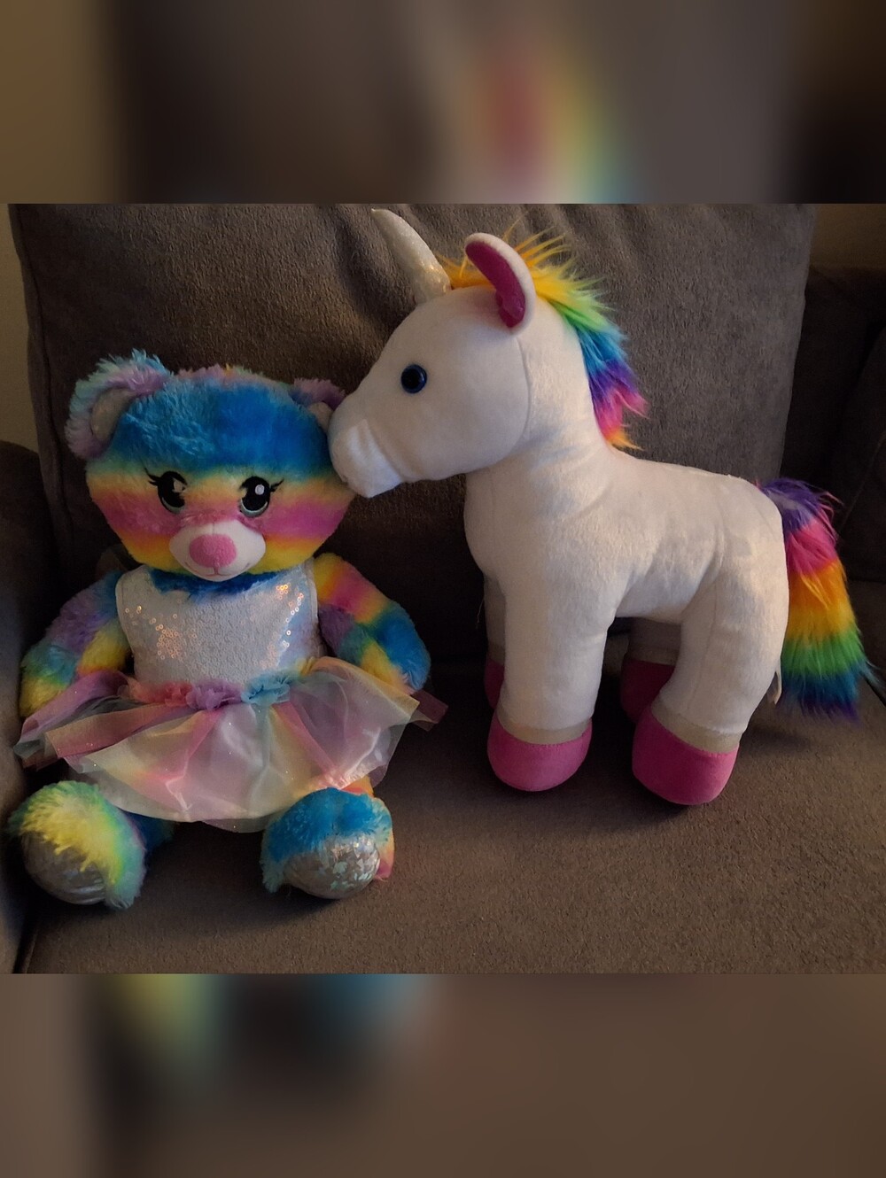 ​Build-A-Bear Set: Rainbow Unicorn & Pastel Tutu Teddy Bear Kawaii Plush Bundle